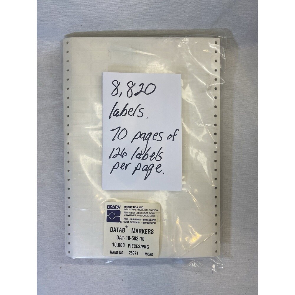 Brady DAT-18-502-10 Circuit Board and Component Identification partial pack